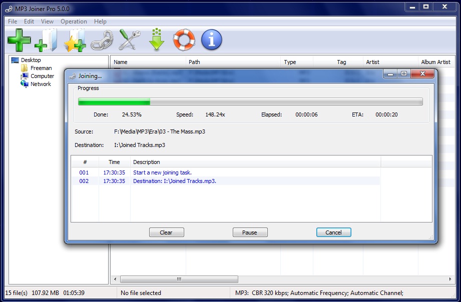 Click to view MP3 Joiner 5.5.1 screenshot