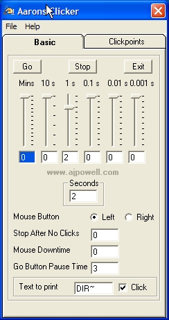 Click to view Aarons Advanced Auto Clicker/Typer 3.01 screenshot