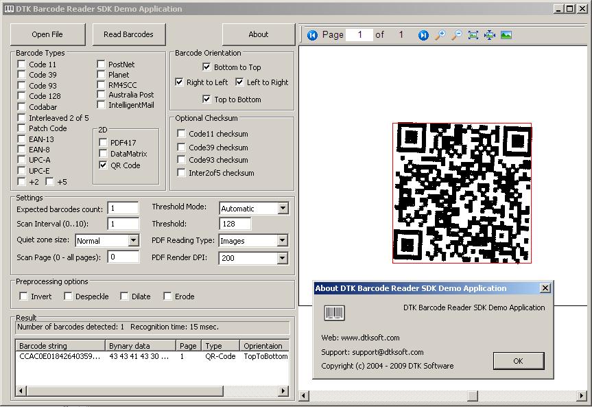 Click to view Barcode Reader SDK 4.2.23 screenshot