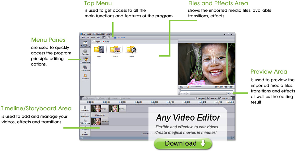 Click to view Any Video Editor Pro. 1.3.6 screenshot