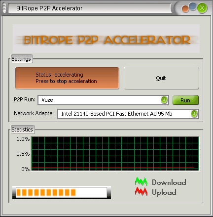 Click to view BitRope P2P Accelerator 2.3.0 screenshot