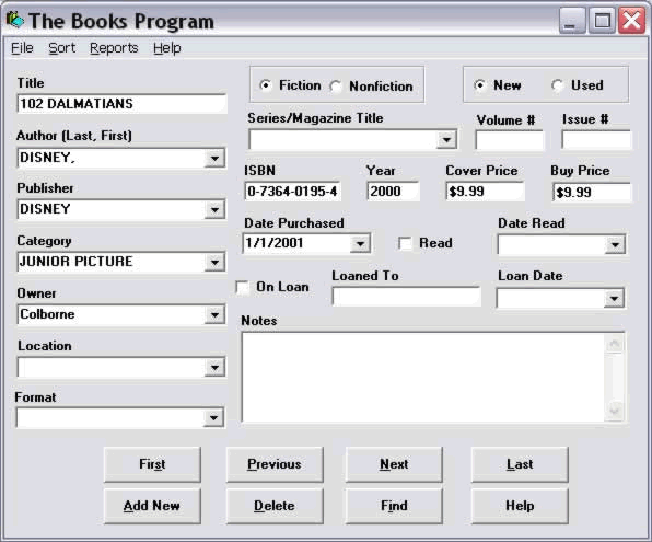 Click to view Books Program 2.3 screenshot