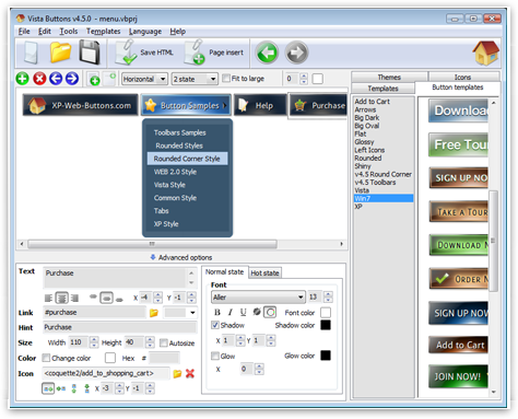 Click to view Web Button and Menu Maker 5.0 screenshot