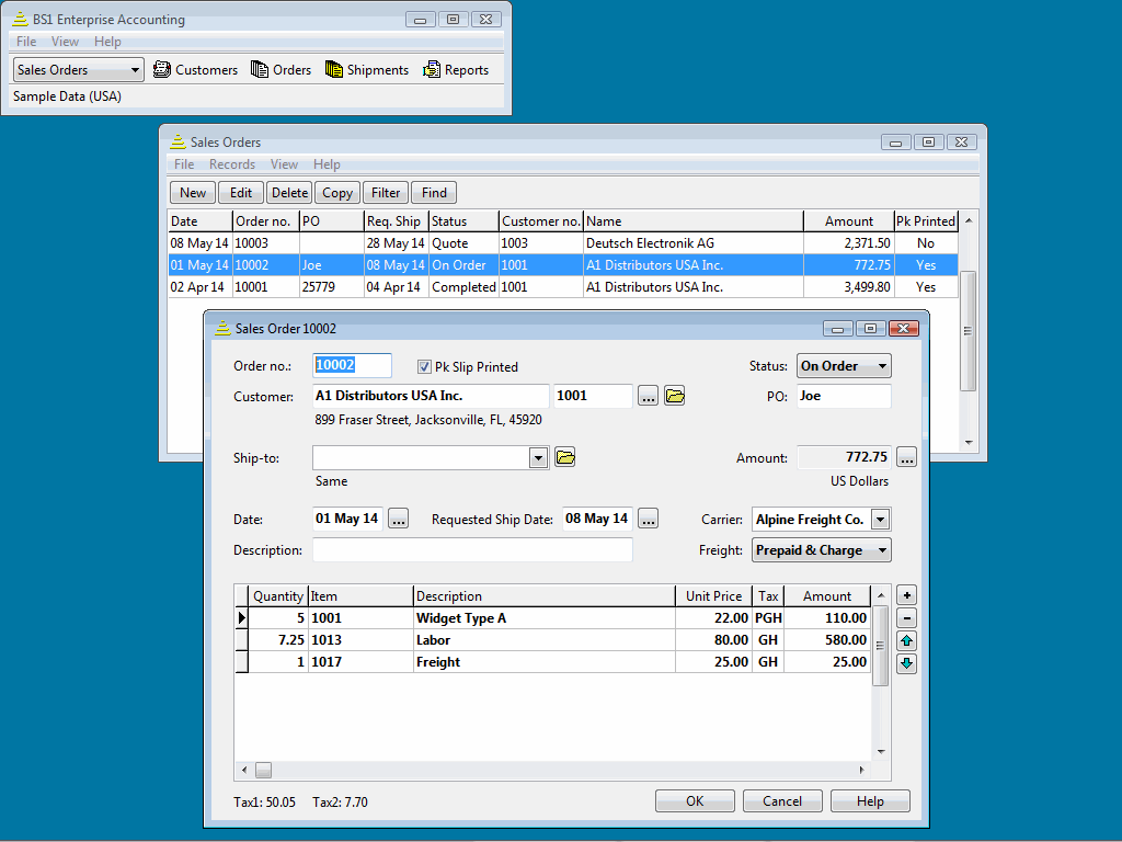 Click to view BS1 Enterprise Accounting - Free Edition 2014.6 screenshot
