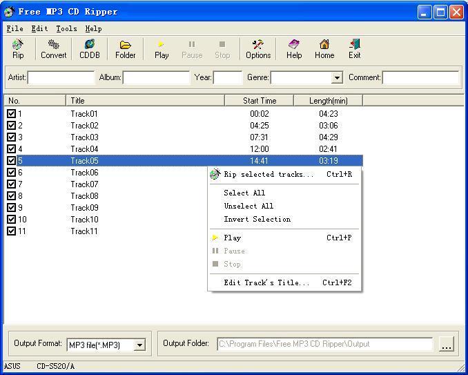 Click to view MP3 CD Ripper Pro 2.5 screenshot