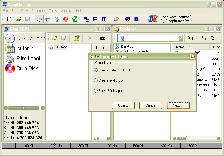 Click to view DeepBurner Portable 1.9 screenshot