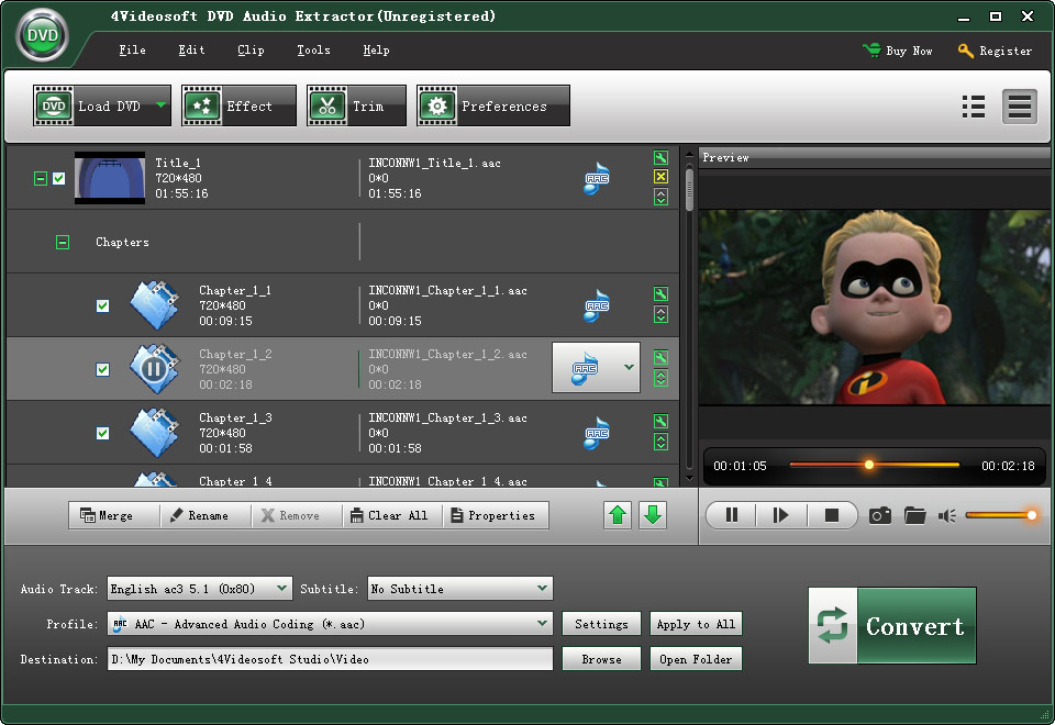 Click to view 4Videosoft DVD Audio Extractor 5.0.8 screenshot