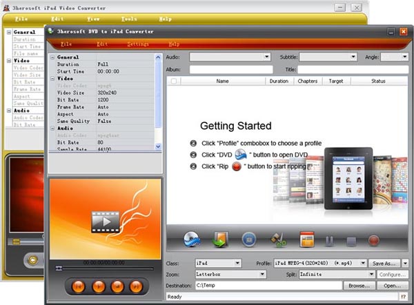 Click to view 3herosoft DVD to iPad Suite 4.0.6.0222 screenshot