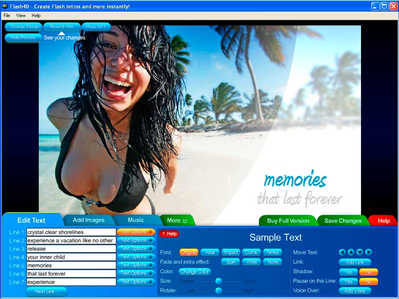 Click to view Flash Intro Builder 7.1 screenshot