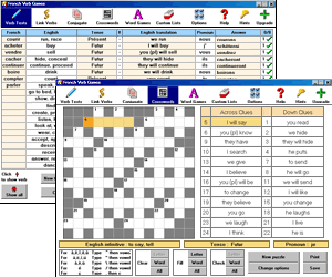 Click to view French Verb Games 2.0 screenshot