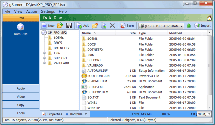 Click to view gBurner 3.7 screenshot
