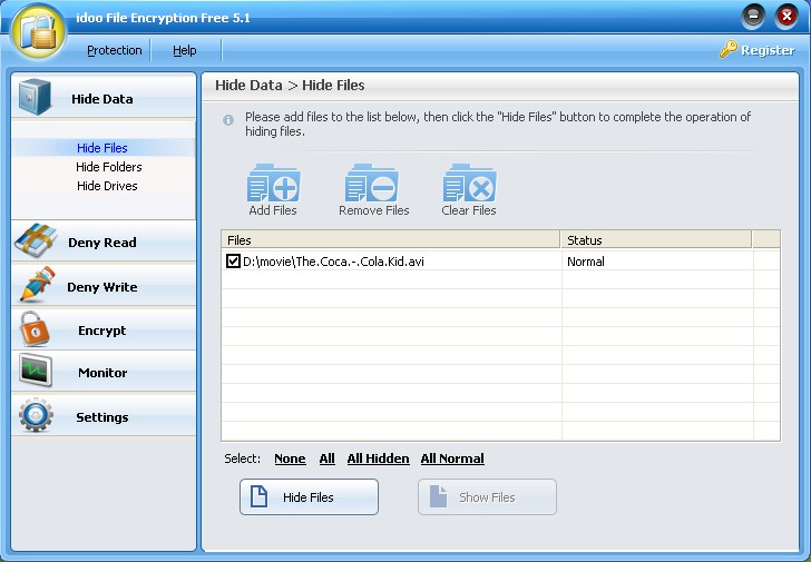 Click to view idoo File Encryption Pro 5.4 screenshot