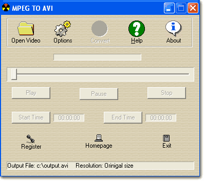 Click to view MPEG to AVI 3.2.0.4 screenshot