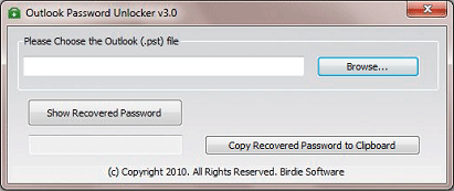 Click to view Retrieve PST Password 3.2 screenshot