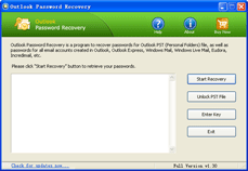 Click to view Outlook Password Recovery 1.8 screenshot