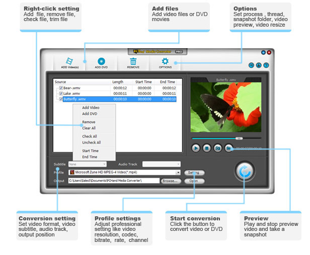 Click to view PCHand Media Converter Pro 2.5.0 screenshot