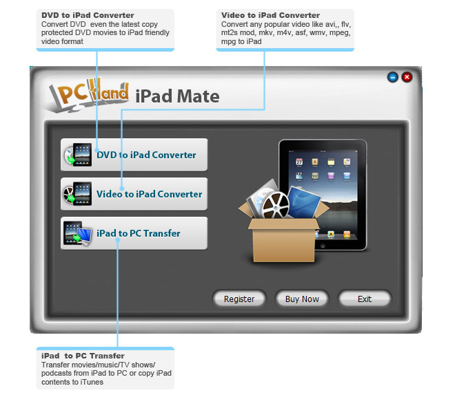 Click to view PCHand iPad Mate 1.0.0 screenshot