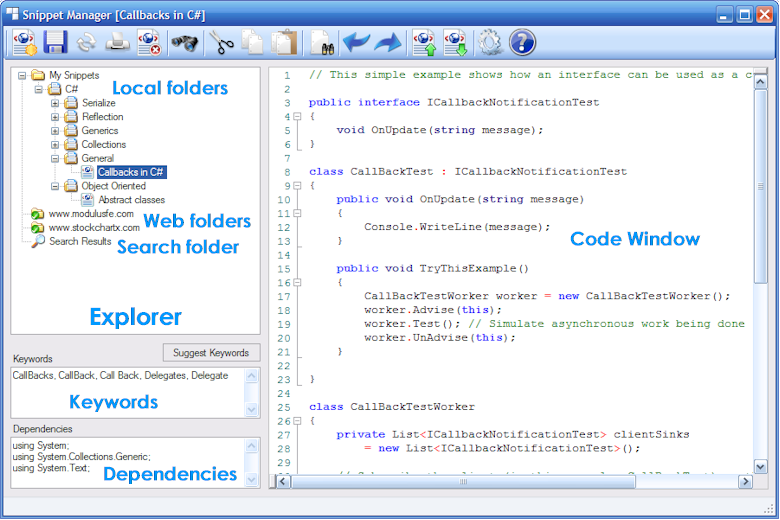 Click to view Snippet Manager 2010 screenshot