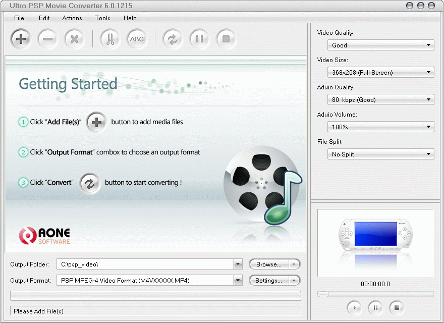 Click to view Ultra PSP Movie Converter 6.0.0202 screenshot