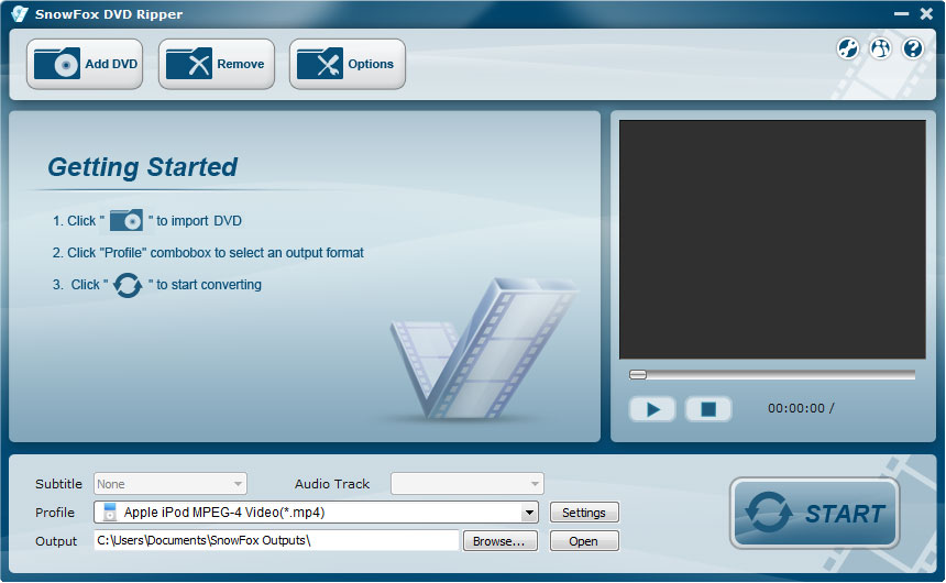 Click to view SnowFox DVD Ripper 3.5.0 screenshot