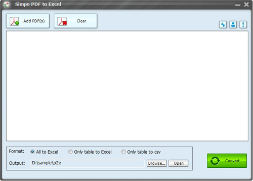Click to view Simpo PDF to Excel 1.5.1 screenshot