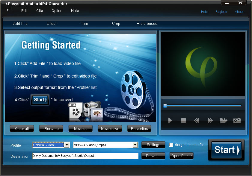 Click to view 4Easysoft Mod to MP4 Converter 3.1.28 screenshot