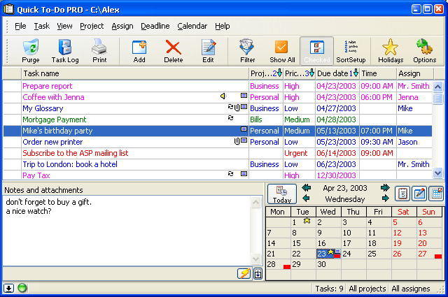 Click to view Quick To-Do Pro 4.5.1 screenshot