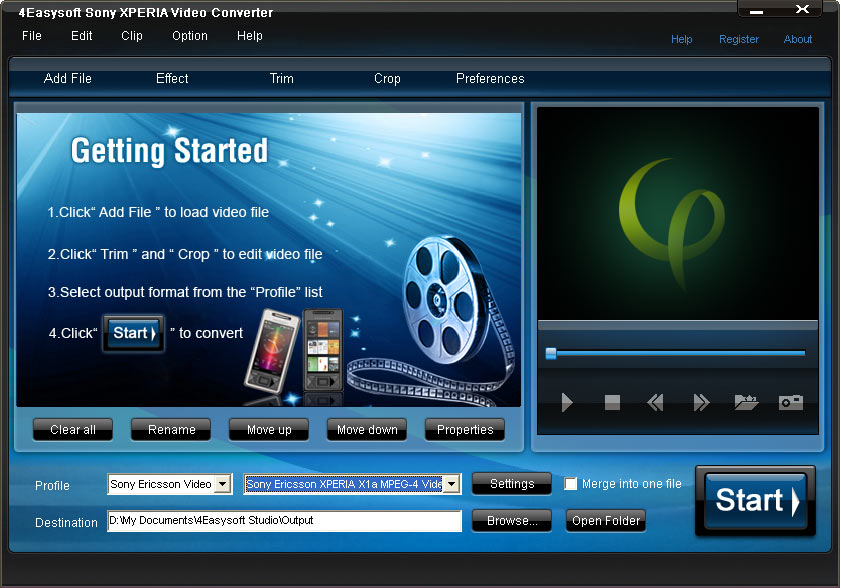 Click to view 4Easysoft Sony XPERIA Video Converter 3.1.28 screenshot