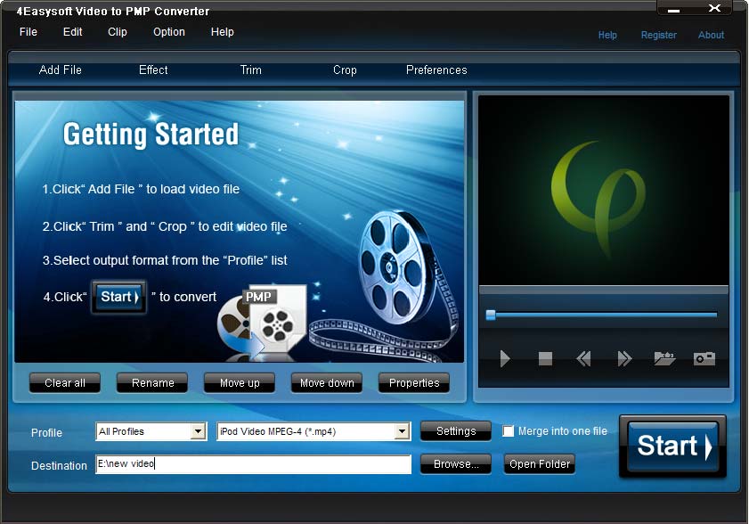 Click to view 4Easysoft Video to PMP Converter 3.1.18 screenshot