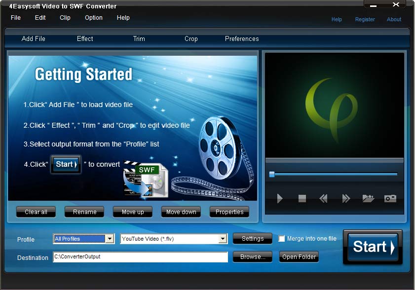 Click to view 4Easysoft Video to SWF Converter 3.1.26 screenshot