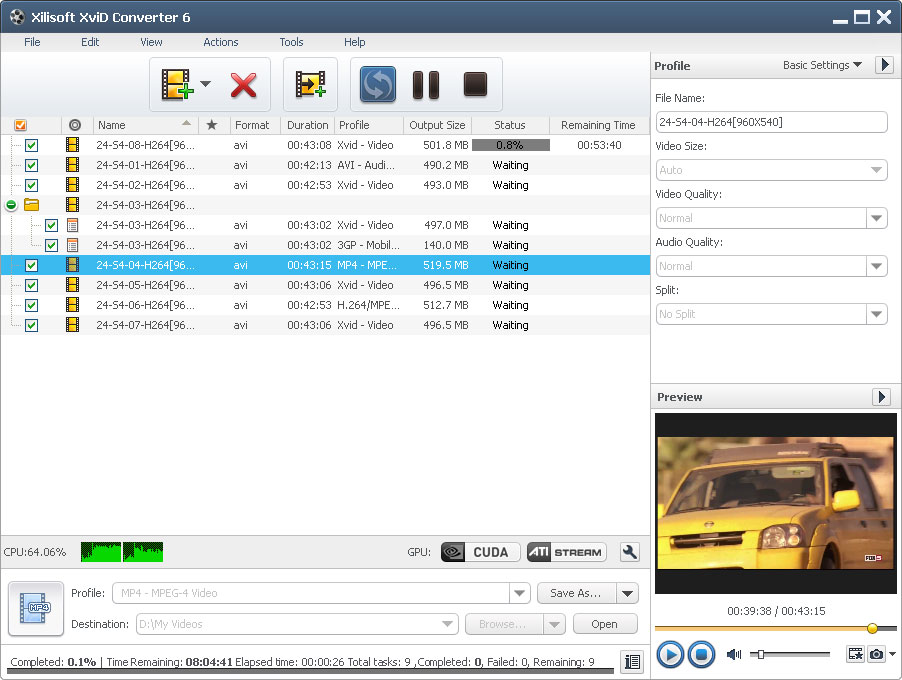 Click to view Xilisoft XviD Converter 6.5.1.0120 screenshot