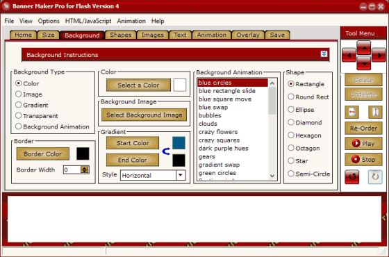 Click to view Banner Maker Pro for Flash 4.00 screenshot
