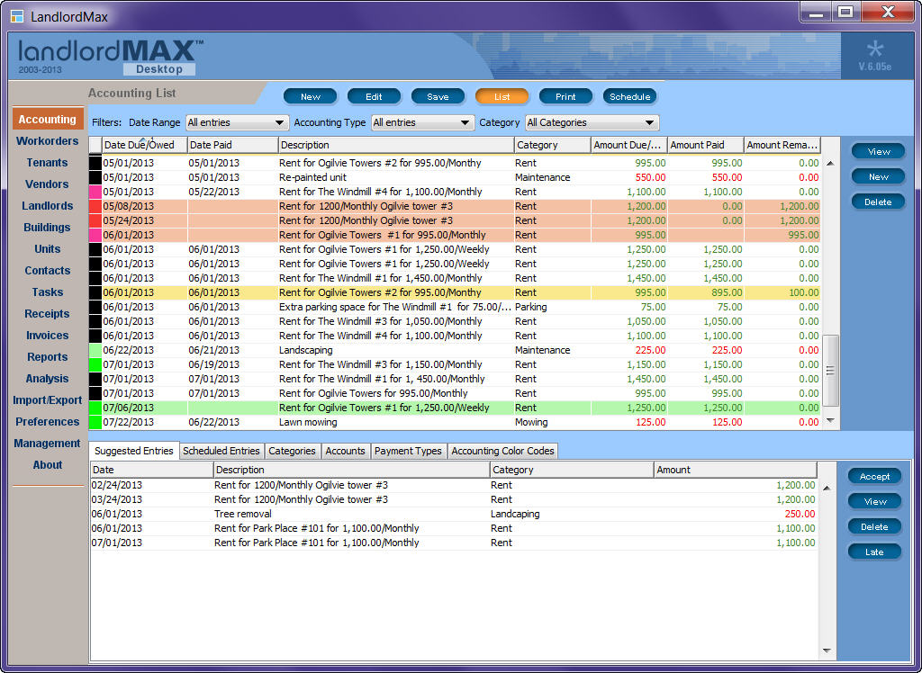 Click to view LandlordMax Property Management Software 6.05f screenshot