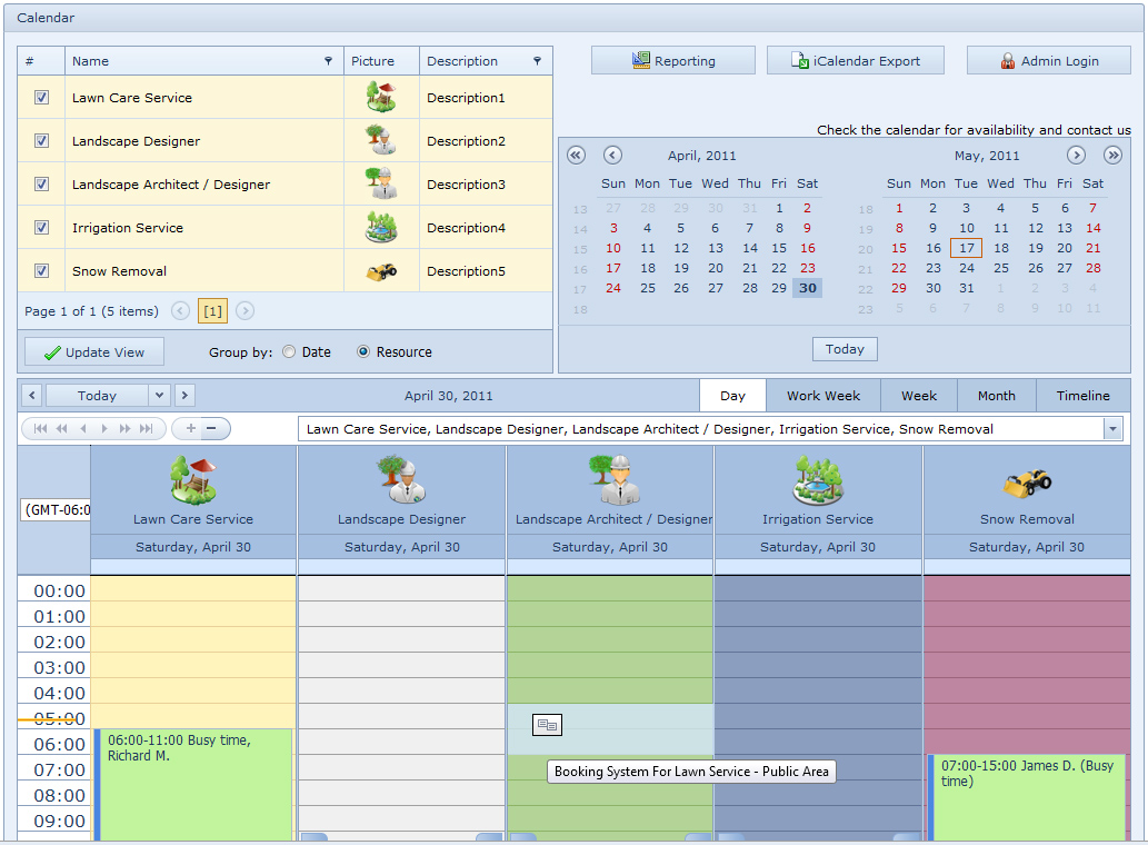 Click to view Booking System For Lawn Service 4.2 screenshot