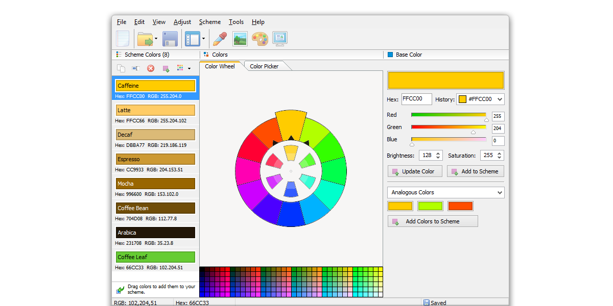 Click to view CoffeeCup Website Color Schemer 4.2.130 screenshot