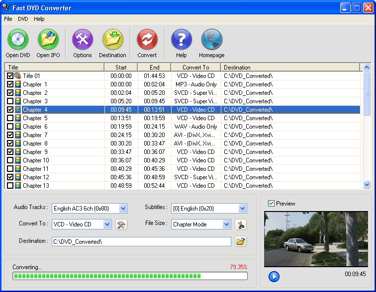 Click to view Fast DVD Converter 5.9 screenshot