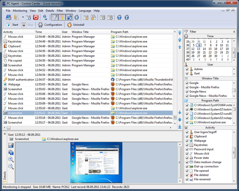 Click to view PC Agent 7.12 screenshot