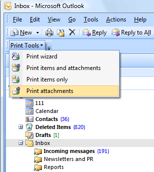 Click to view Print Tools for Outlook 1.8.2 screenshot
