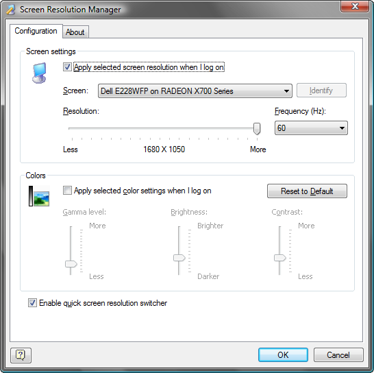 Click to view Screen Resolution Manager 5.0 screenshot