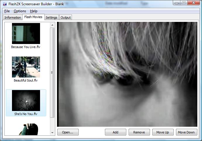 Click to view Flash2X Screensaver Builder 3.0.1 screenshot