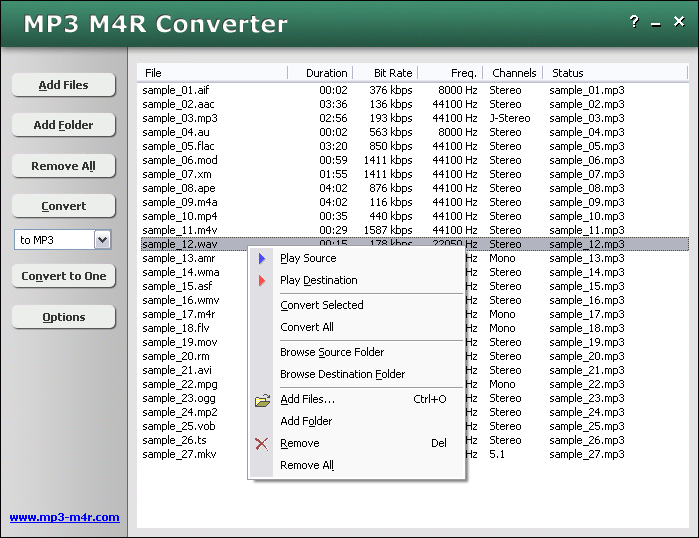 Click to view MP3 M4R Converter 3.0.716 screenshot