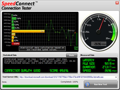 Click to view SpeedConnect Connection Tester 7.0 screenshot