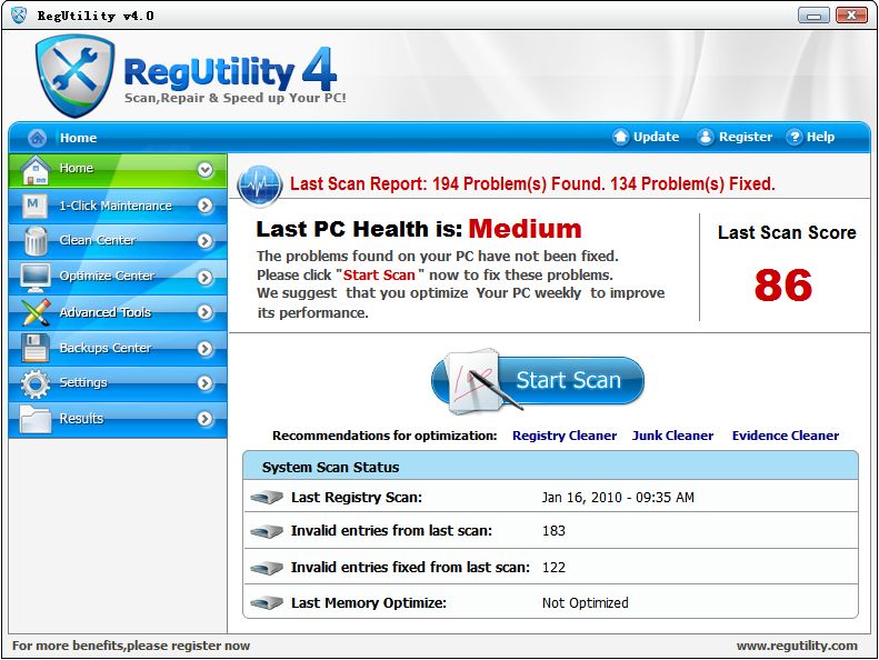 Click to view RegUtility 4.1 screenshot