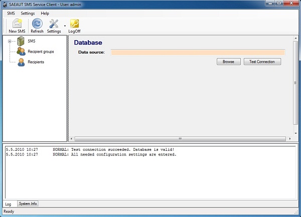 Click to view SAEAUT SMS Service Client 2.2.0 screenshot