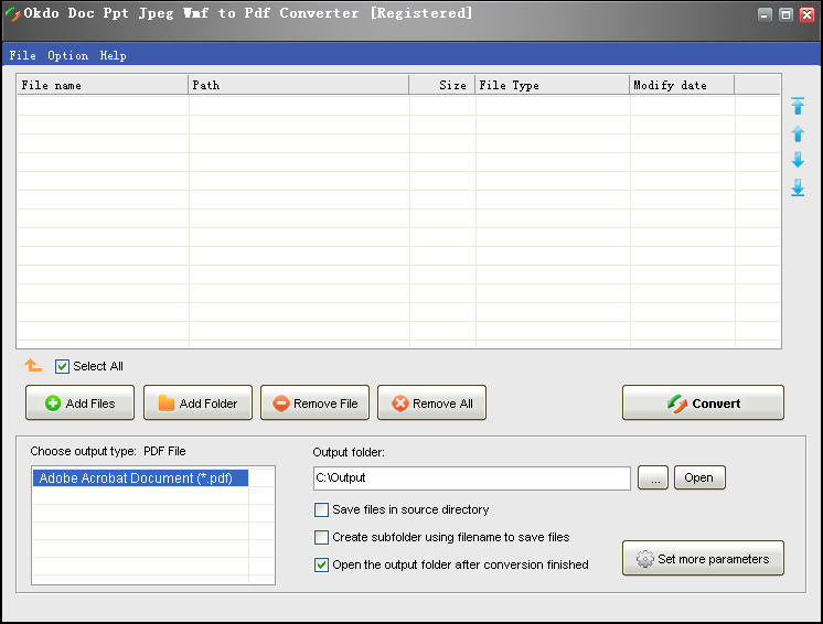 Click to view Okdo Doc Ppt Jpeg Wmf to Pdf Converter 5.4 screenshot