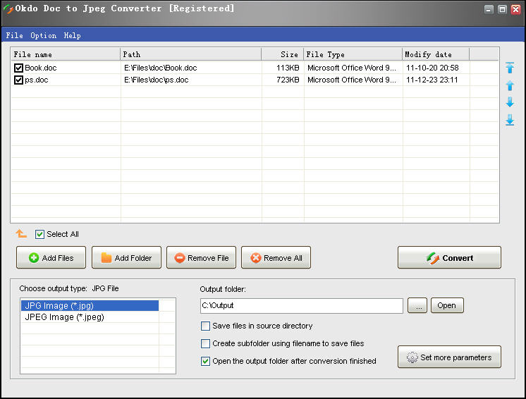 Click to view Okdo Doc to Jpeg Converter 5.4 screenshot