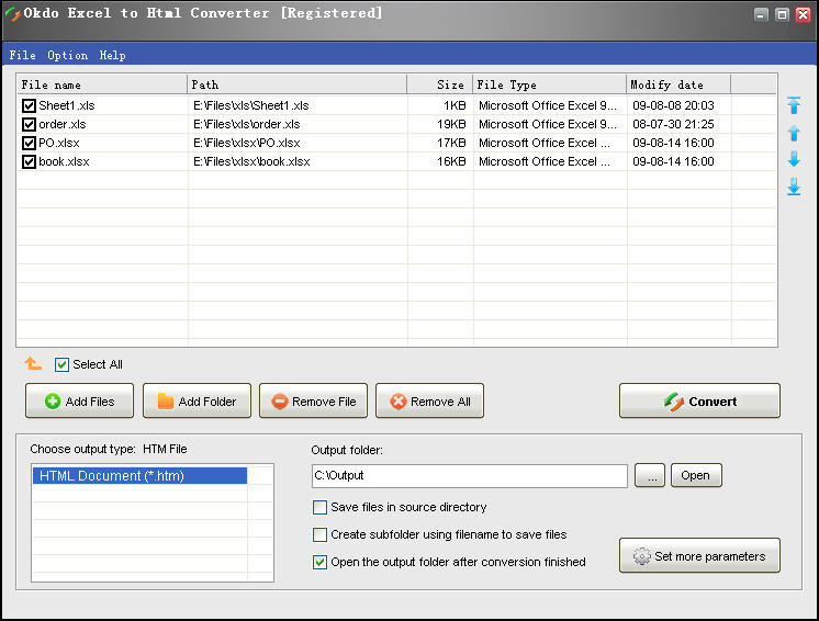 Click to view Okdo Excel to Html Converter 5.4 screenshot