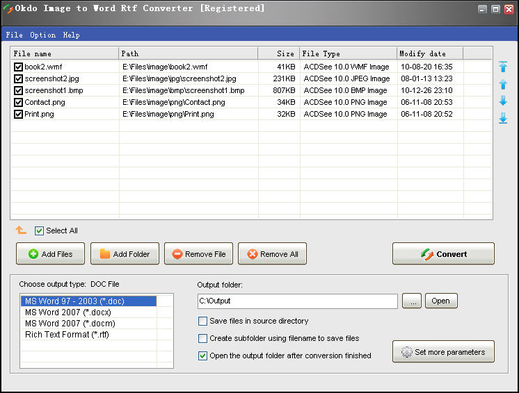 Click to view Okdo Image to Word Rtf Converter 5.4 screenshot