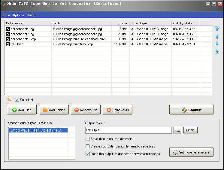 Click to view Okdo Tiff Jpeg Bmp to Swf Converter 5.4 screenshot