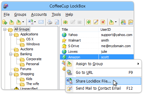 Click to view CoffeeCup LockBox 5.0 screenshot
